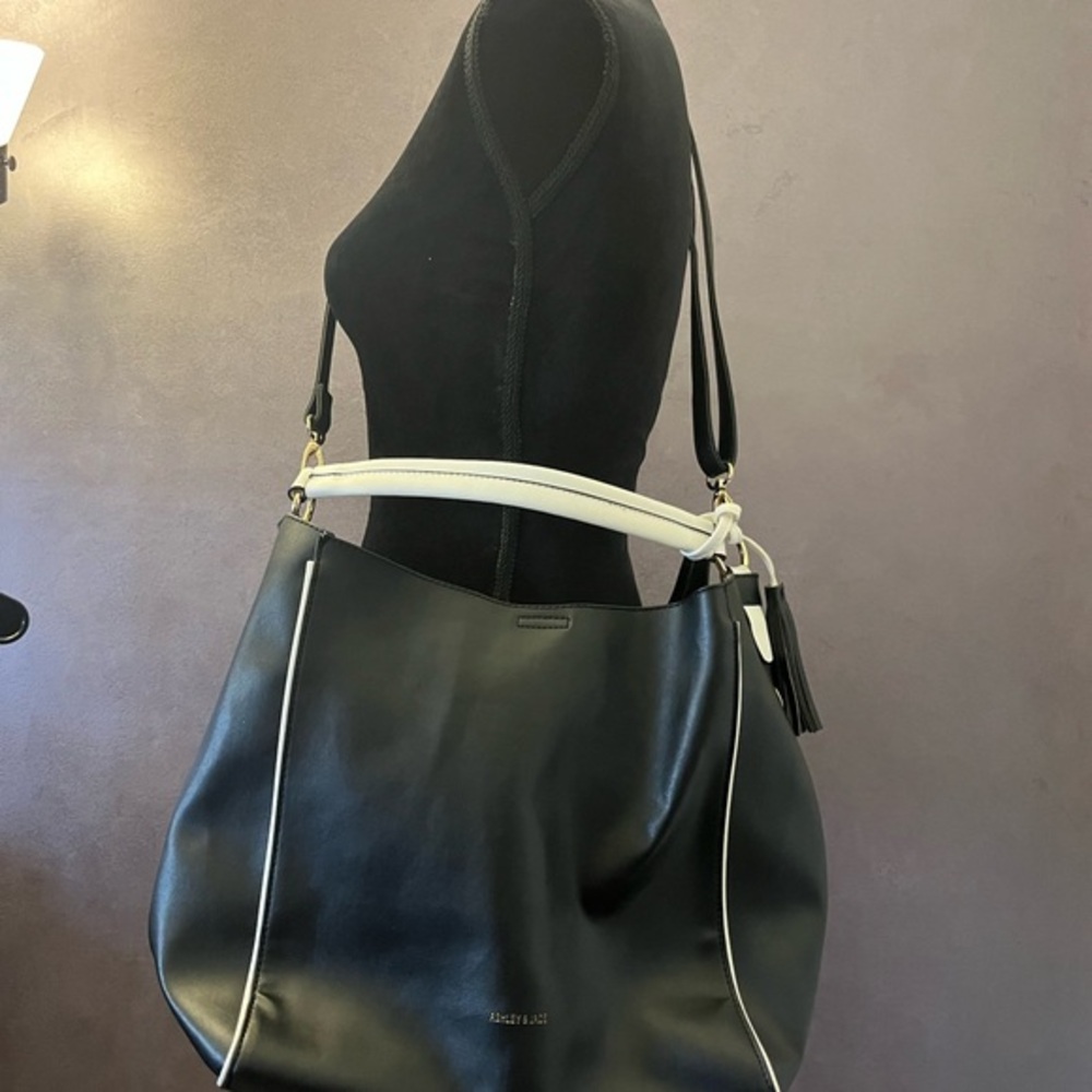 Black and White Slouchy Shoulder Bag